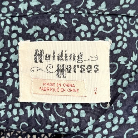Anthropologie Holding Horses‎ Paix Tunic Prairie Floral Print Mini Dress Blue, 2 - Picture 4 of 13